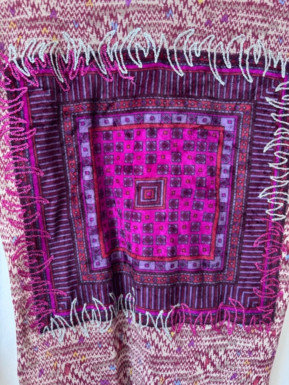 Save The Queen Purple Patterned Long-Sleeve Knit Top with Bandana Panel - Picture 3 of 6